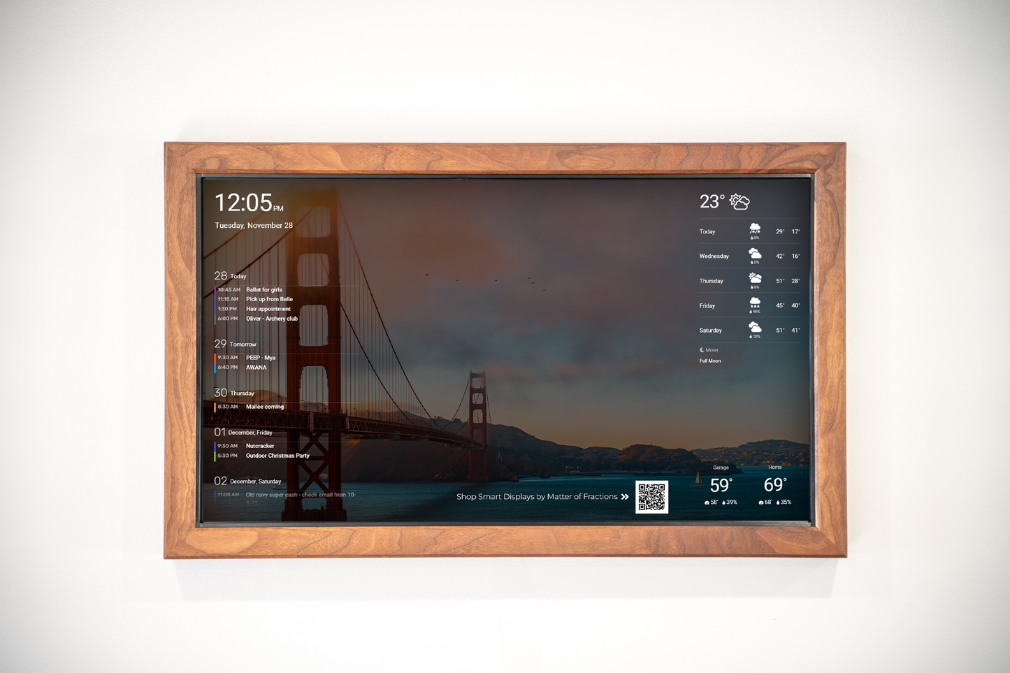 32" Touch Screen Smart Digital Wall Display - WQHD Screen with WiFi Calendar & Raspberry Pi