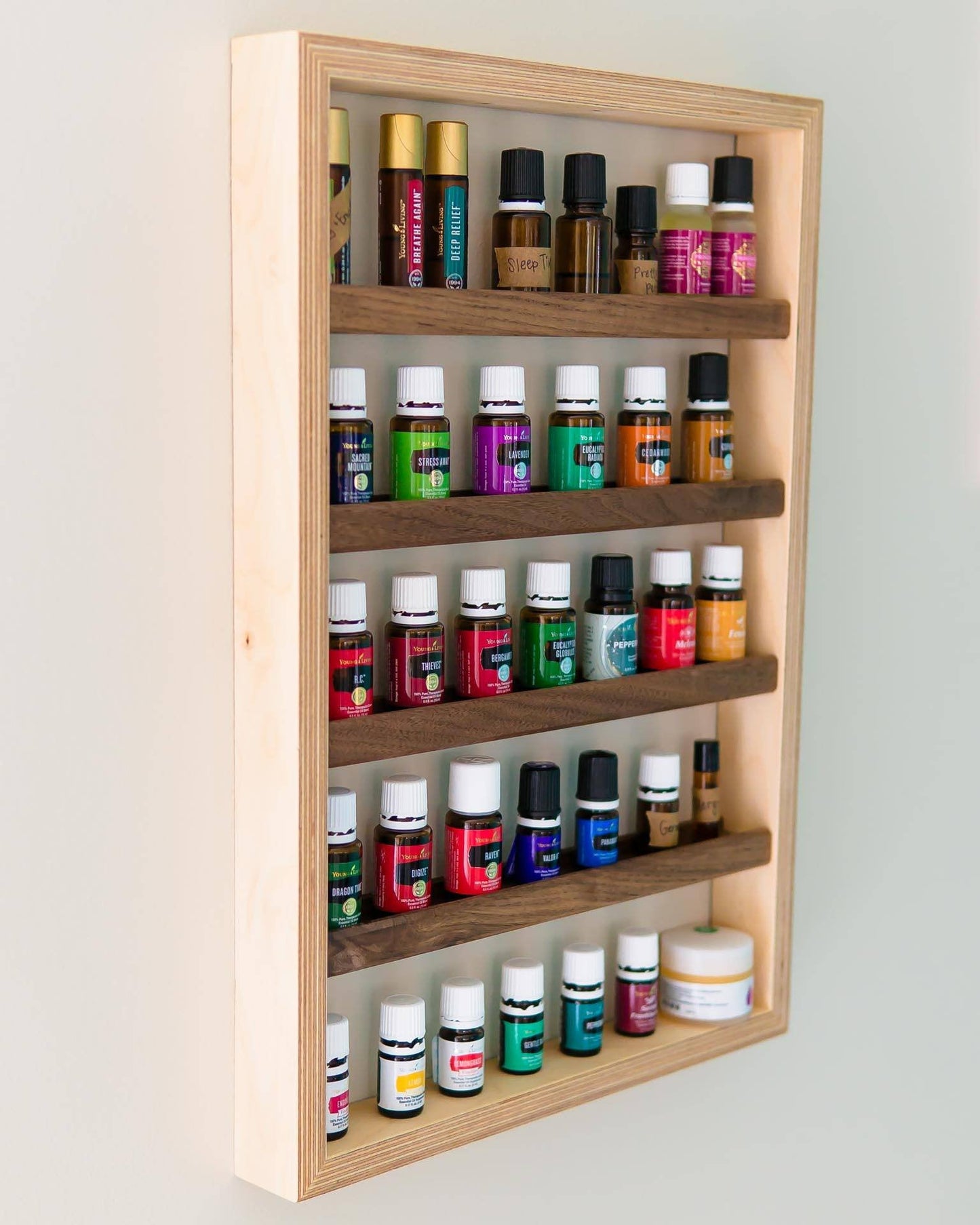 Essential Oil Shelf - Modern Walnut & Plywood