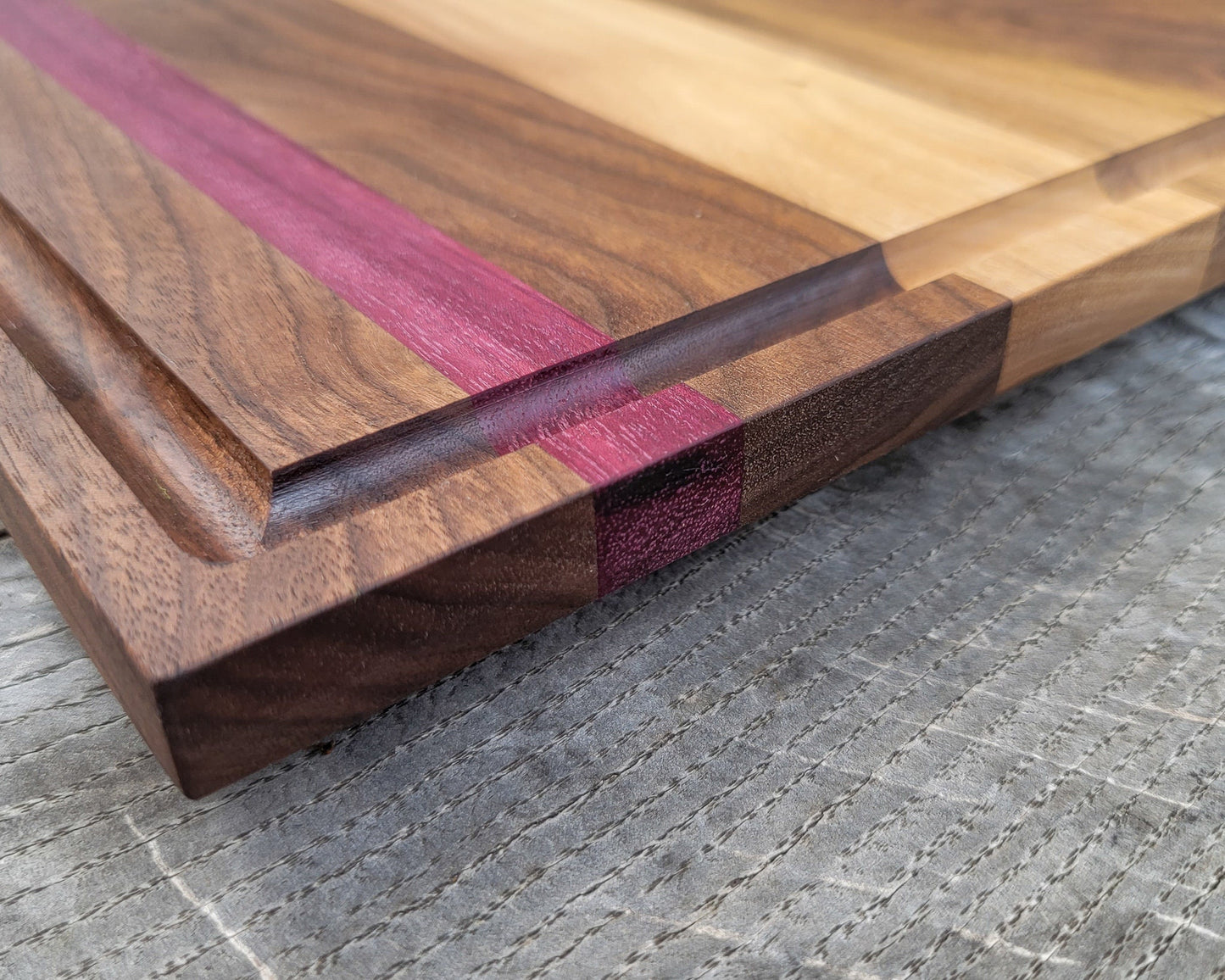 XL - 24" x 14" Meat Prep Board | Cutting | Chopping | Serving | BBQ | Charcuterie | Walnut/Purpleheart